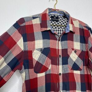 Scotch & Soda Mens Plaid Shirt Large Flannel Long Sleeve Americana Rugged Lumber